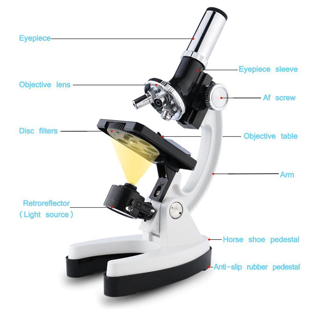 Professional 100X-1200X Microscope Biology Science Metal Kit - The Gadgets Emporium