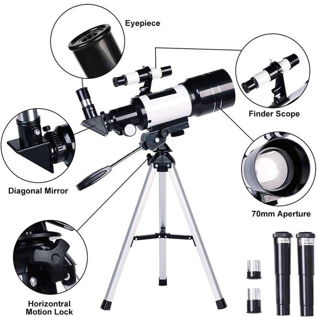 aProfessional HD 150X Space Astronomical Telescope with Tripod - The Gadgets Emporium