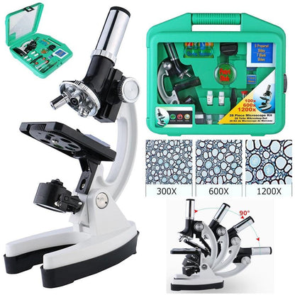Professional 100X-1200X Microscope Biology Science Metal Kit - The Gadgets Emporium