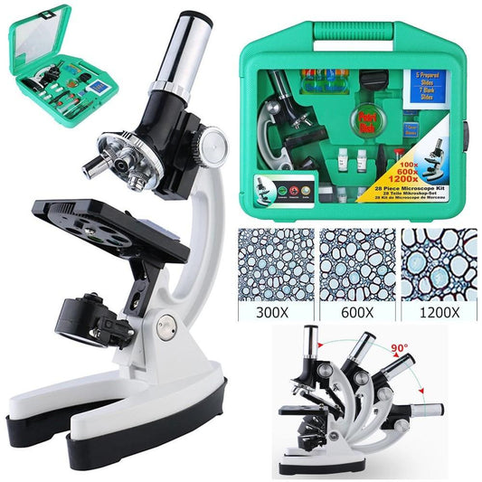 Professional 100X-1200X Microscope Biology Science Metal Kit - The Gadgets Emporium